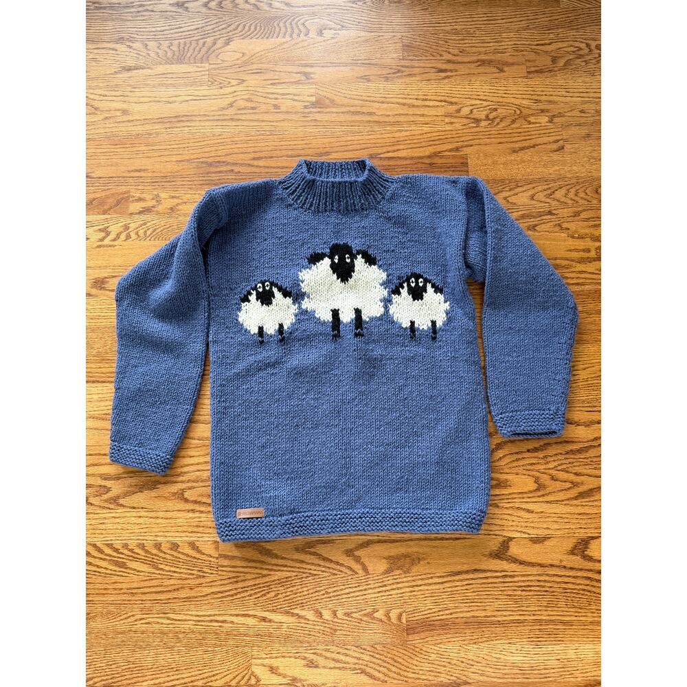 Pachamama Handmade Knitwear 100% Wool "Sheep" Oversized S Sweater Jumper